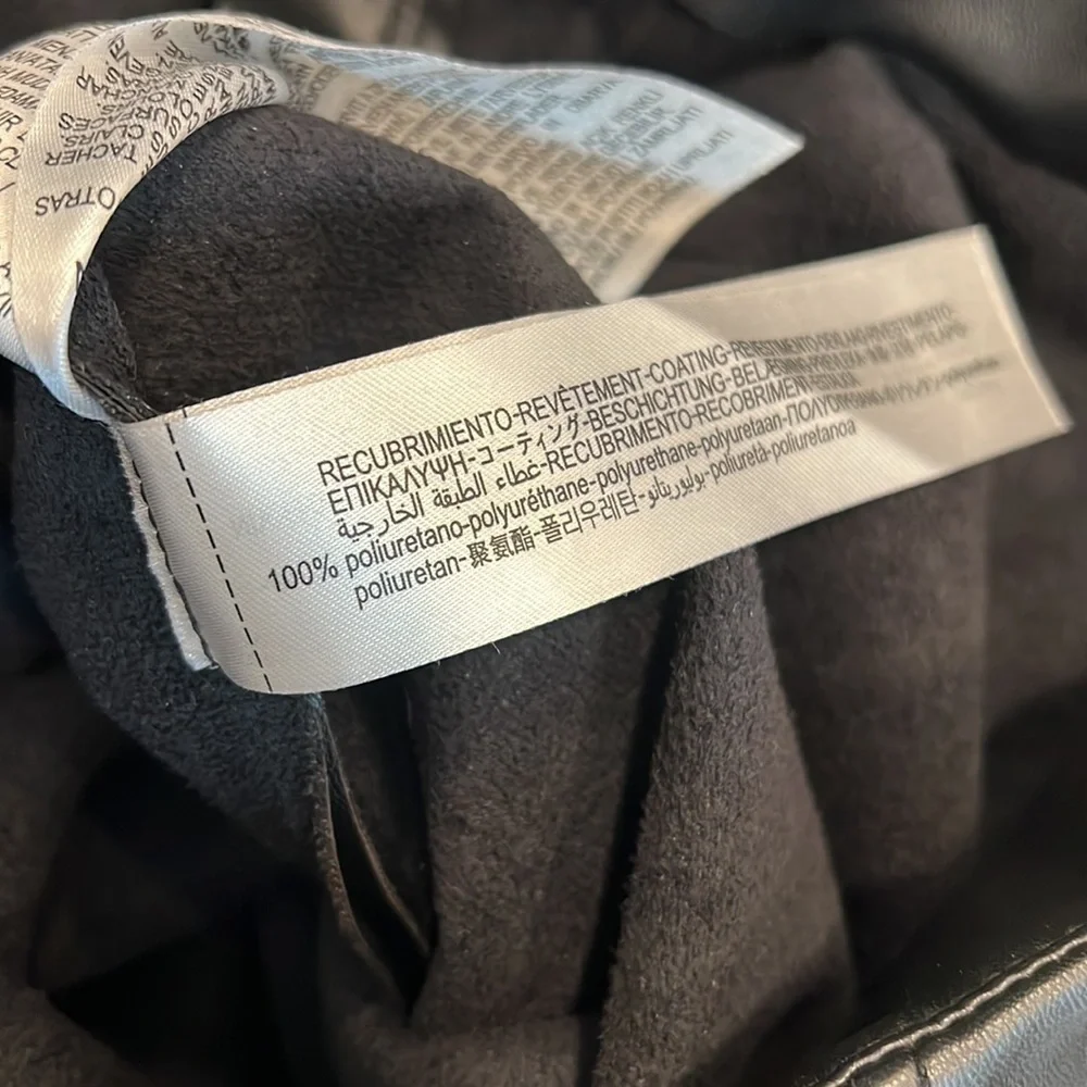 Zara Black Faux Leather Straight Pants Size M